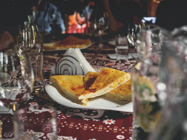 Géorgie Nourriture Vin Peaces Imeretian Khachapuri Géorgie — Photo