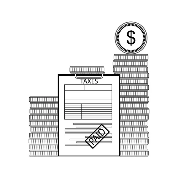 Steuern Bezahlt Konzept Steuern Und Bankwesen Austausch Der Finanzwirtschaft Vektorillustration — Stockvektor