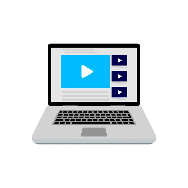 Online Video Hizmeti Eğitim Iletişim Eğitim Arabirimi Vektör Çizim — Stok Vektör