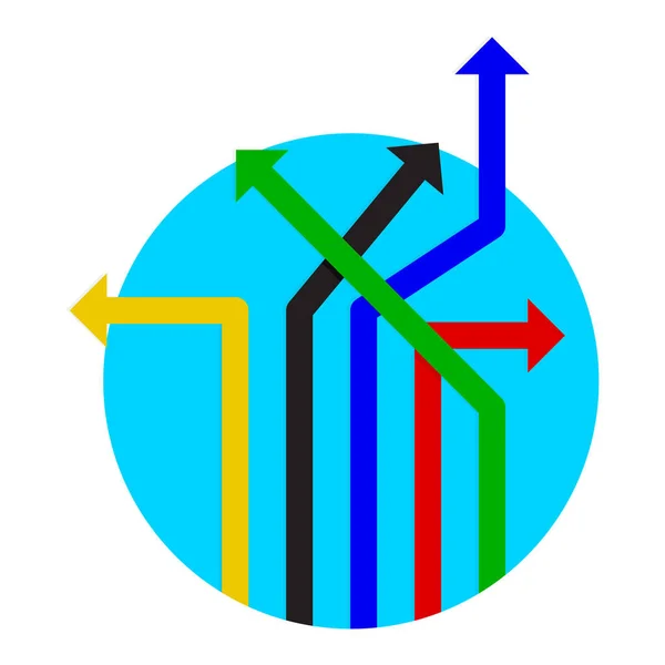 ビジネス選択方向です な色の矢印は 白で隔離のアイコンを指示します ベクトル図 — ストックベクタ