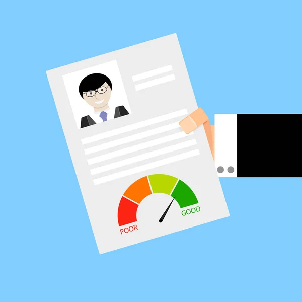 Elinde tutan kredi geçmişi. Kredi başvurusu, vektör çizim