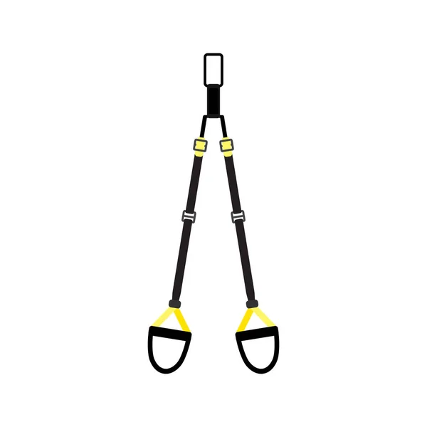 Beyaz arka plan üzerinde izole fitness eğitimi germe için kayış. Vektör çizim