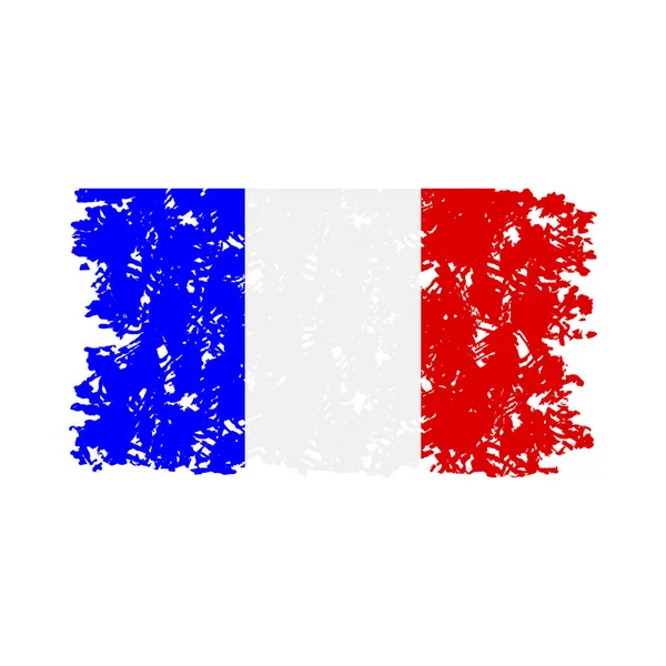 Французский Флаг Резиновой Печатью Текстуры Иллюстрация Векторного Национального Флага Франции — стоковый вектор