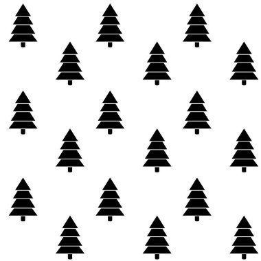 Ağaç Noel tek renkli Dikişsiz desen ve arka plan, kış xmas ağaç tekrarlama, illüstrasyon vektör