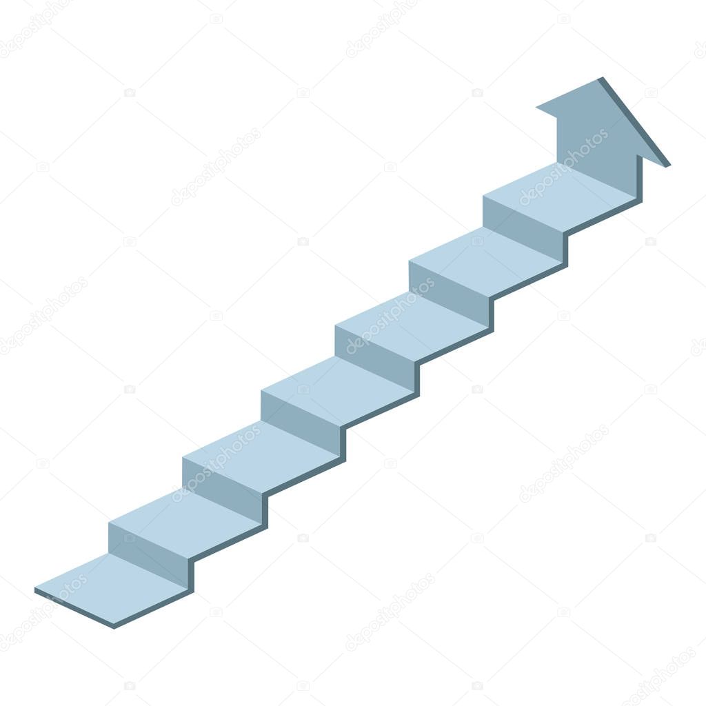 Isolmetric stairs up. 3d chart arrow for infographic