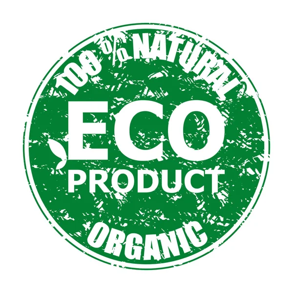 Natural eco product organic rubber stamp — Stock Vector