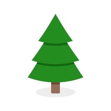 Düz noel ağacı beyaz izole