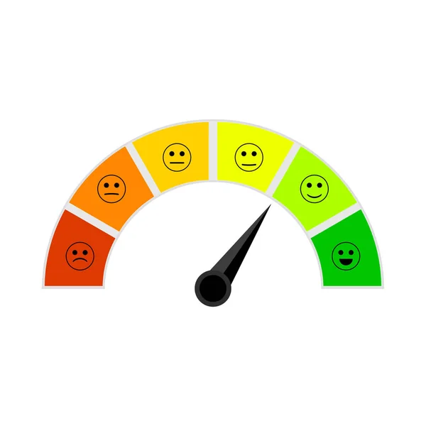 Credit score indicator with colorful segments — Stock Vector