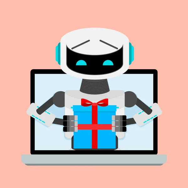 Online Beschenken Web Roboter Beschenken Geschenk Den Kunden Sonderrabatt Und — Stockvektor
