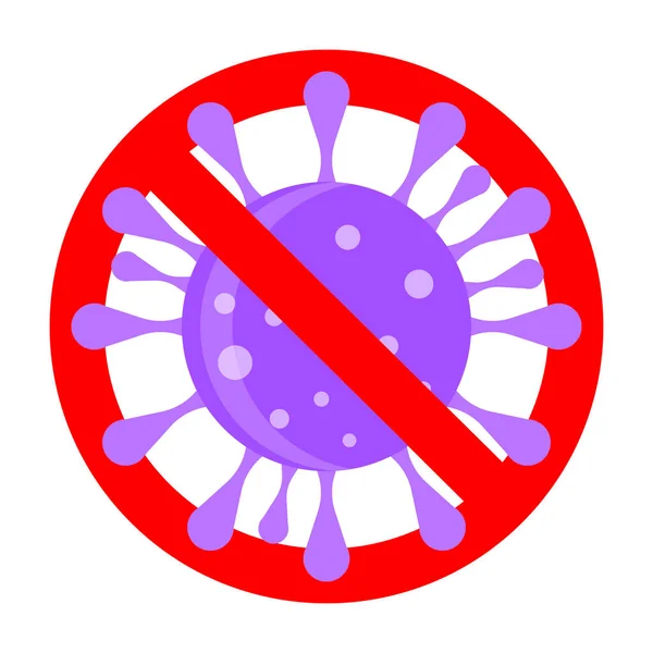 Yasak 2019 Ncov Yasaklanmış Salgın Koruma Yasaklama Renkli Virüsü Yasaklama — Stok Vektör