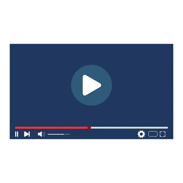 Video Kullanıcı Arayüzü Klip Filmi Için Web Oynatıcı Video Oynatıcıda — Stok Vektör