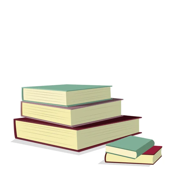 Stapel Von Büchern Isoliert Auf Weiß Für Den Weg Zurück — Stockvektor