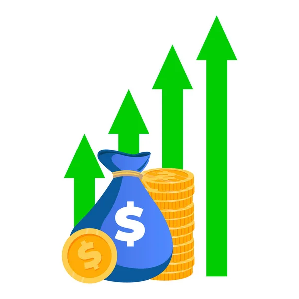 Aumento Das Finanças Capital Crescimento Vetor Juros Financeiros Receita Renda — Vetor de Stock