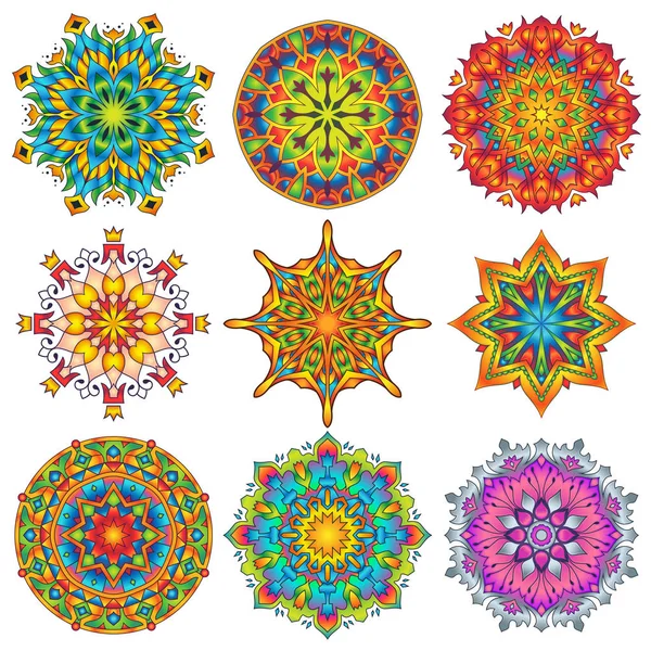Разноцветный Мандаловский Орнамент — стоковый вектор