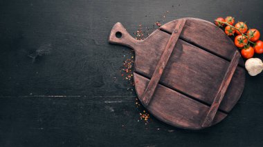 Gıda arka plan. Yemek. Eski arka plan üzerinde. Ücretsiz kopya alanı. Üstten görünüm.