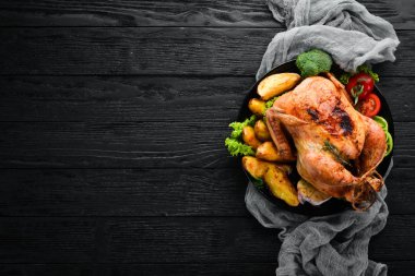 fırında tavuk, arka plan, kavrulmuş, ızgara, yemek, kızartma, bacak, sebze, akşam yemeği, yemek, et, gıda, beyaz, kızarmış kanatlar, ızgara, tavuk, patates, plaka, limon, yemek, tablo, meze, hazırlanan, patates, domates, kanat, biberiye, taze, sebze, wo