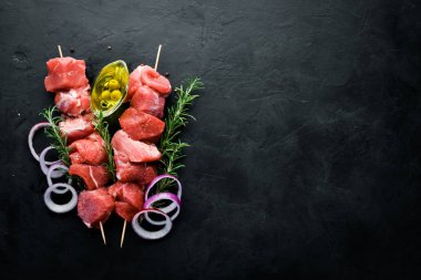assortment, background, barbecue, bbq, beef, board, chicken, chop, cooking, cuisine, dinner, food, fresh, gourmet, green, grill, kebab, kebabs, lamb, lunch, meal, meat, onion, pepper, plate, pork, raw, red, shashlik, shish, skewer, skewers, steak, st