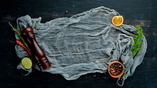 Информация Еде Концепция Приготовления Пищи Деревянном Фоне Вид Сверху Свободное — стоковое фото