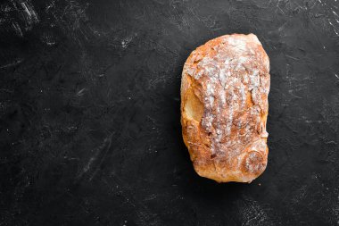 Chiabatta Taze ekmek. Üst te. Metniniz için boş alan.