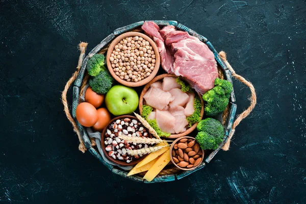 Yüksek Proteinli Gıda Sağlıklı Beslenme Veya Diyet Kavramı Tavuk Filetosu — Stok fotoğraf
