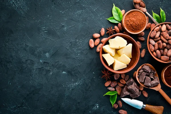 초콜릿 코코아 코코아 초콜릿 상단보기 — 스톡 사진