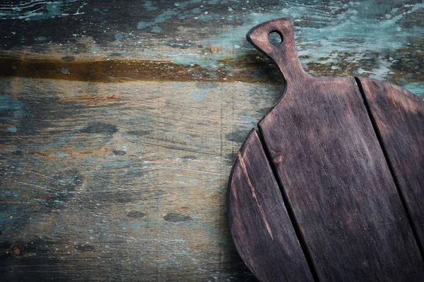 Tablero Cocina Sobre Fondo Oscuro Vista Superior Espacio Libre Copia — Foto de Stock