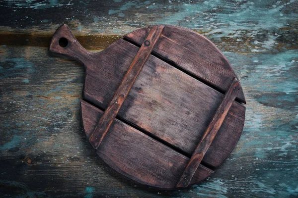 Kitchen Board Dark Background Top View Free Copy Space — Stock Photo, Image