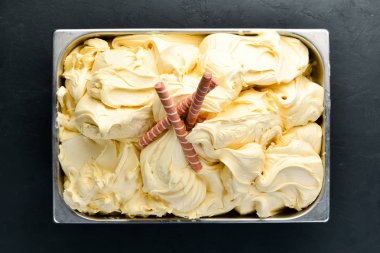 Şekerli dondurma. Üstte görüntü.