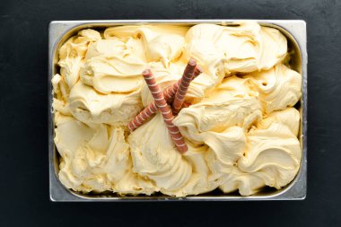 Şekerli dondurma. Üstte görüntü.