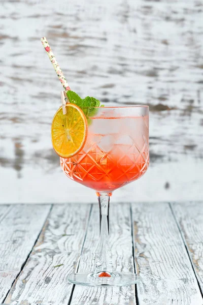 Red Cold Summer Cocktail Drink — Stock Photo, Image