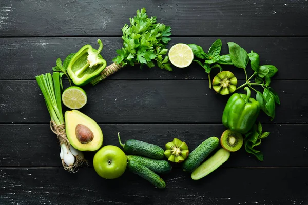 Verse Groene Groenten Fruit Pure Selectie Bron Van Plantaardig Eiwit — Stockfoto