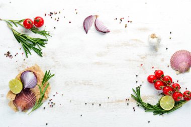 Pişirme afişi. Üst te. Ücretsiz kopyalama alanı.