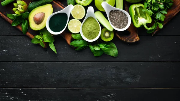 Hälsosam Grön Mat Ren Ätande Urval Protein Källa För Vegetarianer — Stockfoto