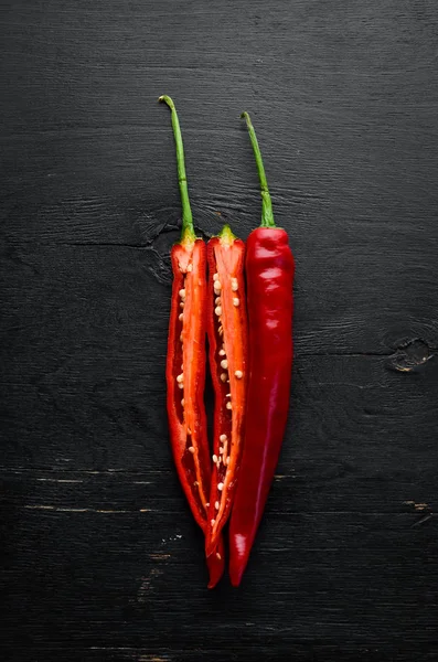 Red Hot Chili Peppers Top View Free Space Your Text — Stock Photo, Image