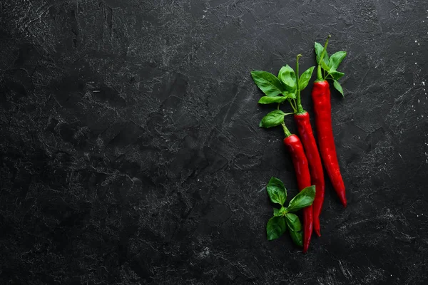 Red Hot Chili Peppers Top View Free Space Your Text — Stock Photo, Image