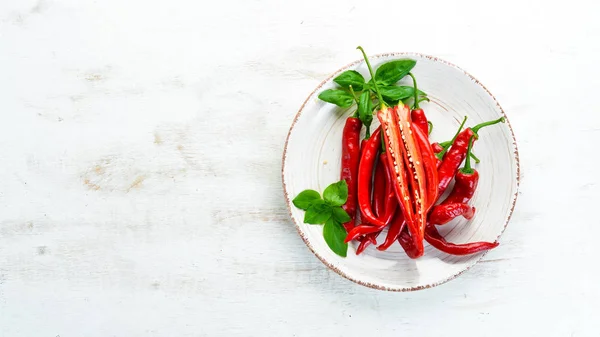 Red Hot Chili Peppers Top View Free Space Your Text — Stock Photo, Image