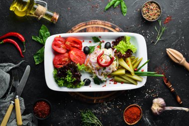 Bir tabaktabaktabaktabak tabaktabak tabak tabak tabak tabak tabak tabak tabak tabak tabak tabak tabak tabak tabak tabak tabak tabak tabak tabak tabak tabak tabak tabak tabak tabak tabak Ukrayna mutfağı. Restoran yemekleri. Üst te. Metniniz için boş alan.