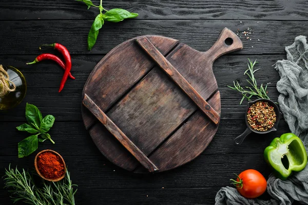 Ingredientes Para Una Cocina Saludable Sobre Fondo Rústico Vista Superior — Foto de Stock