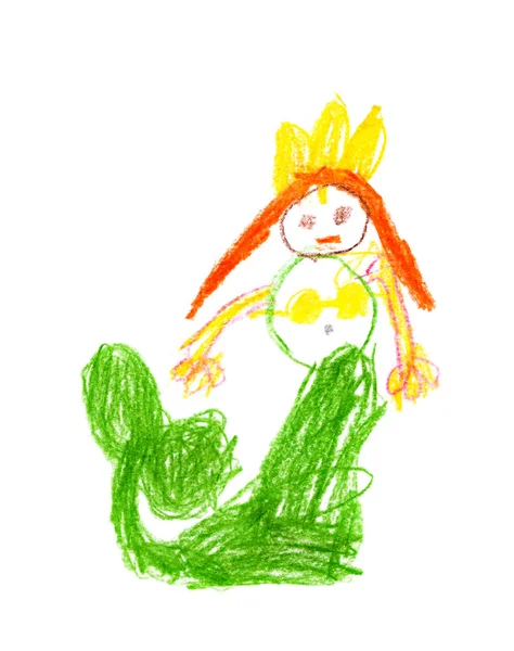Creatividad Infantil Sobre Papel Dibujo Con Lápices — Foto de Stock
