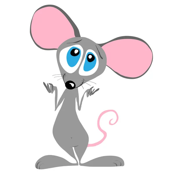 Drawing a cartoon rat vector on a transparent background — Stock Vector