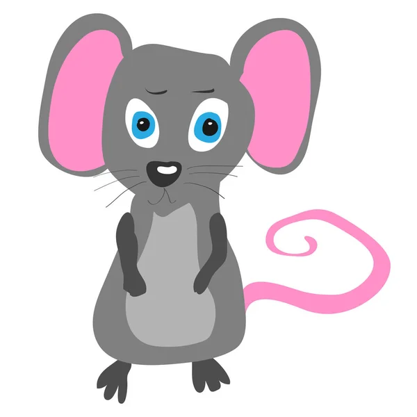 Zeichnung eines Cartoon-Rattenvektors auf transparentem Hintergrund — Stockvektor