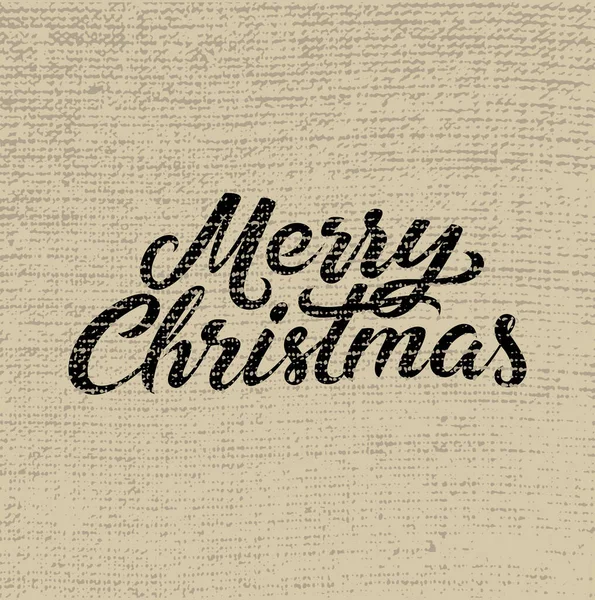 Veselé Vánoce Kaligrafie Retro Vánoční Pohlednice Design Grunge Texturou Vektorová — Stockový vektor