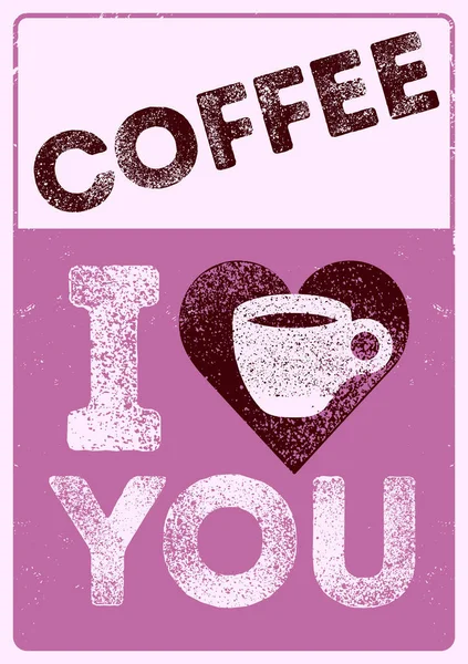 Adoro Caffe Caffè Tipografico Stile Vintage Grunge Poster Design Con — Vettoriale Stock