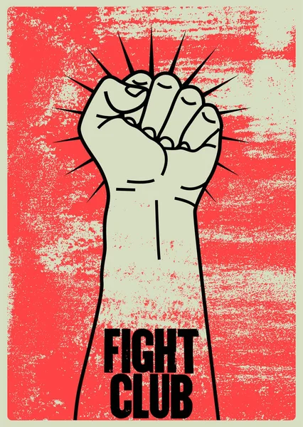 Fight Club Typographical Vintage Grunge Poster Gaya Dengan Gambar Tangan - Stok Vektor