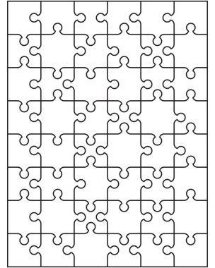 Beyaz bulmaca ayrı bölümlerini gösteren resim