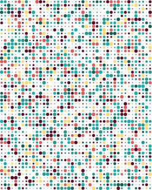 Renkli noktalı kusursuz vektör deseni, arkaplan