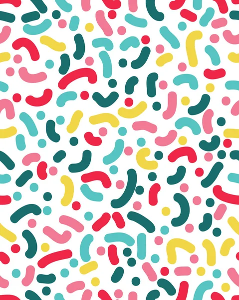 Beyaz arka planda konfetisi olan kusursuz bir desen.