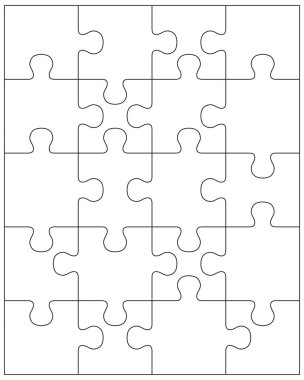 Beyaz bulmaca ayrı bölümlerini gösteren resim