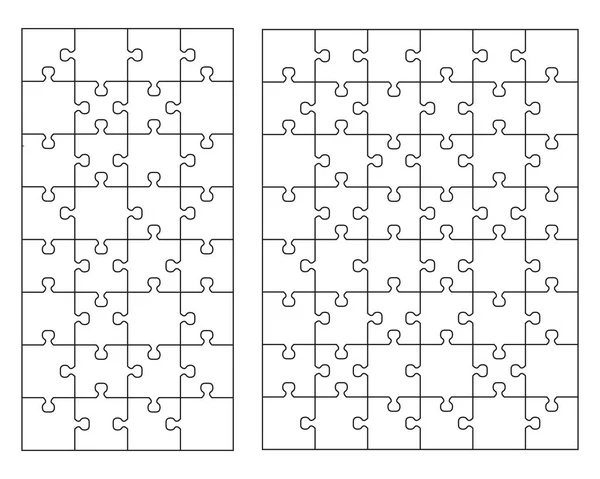 Ilustração Vetorial Dois Puzzles Brancos Peças Separadas — Vetor de Stock