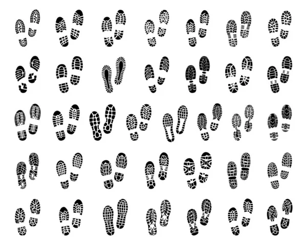 Черные Отпечатки Обуви Белом Фоне — стоковый вектор